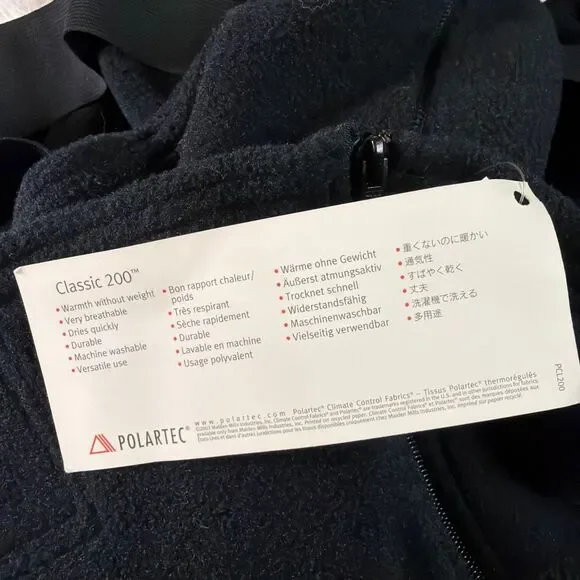 NWT Polartec Fleece Overalls L Black Gorpcore Cozy Utilitywear Gear Short/Reg